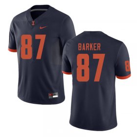 Sale - Daniel Barker #87 Navy Men Fighting Illini University Football Stitch Jersey 6840208