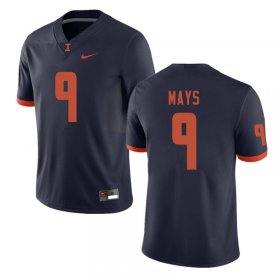 Sale - Sam Mays #9 Navy Men Fighting Illini University Football Stitch Jersey 7205269