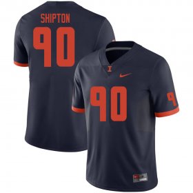 Sale - Anthony Shipton #90 Navy Men Fighting Illini University Football Alumni Jersey 8967011