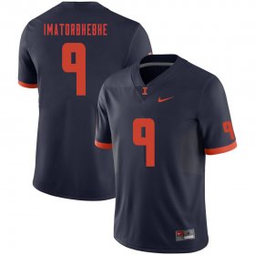 Sale - Josh Imatorbhebhe #9 Navy Men Fighting Illini University Football Embroidery Jersey 2993528